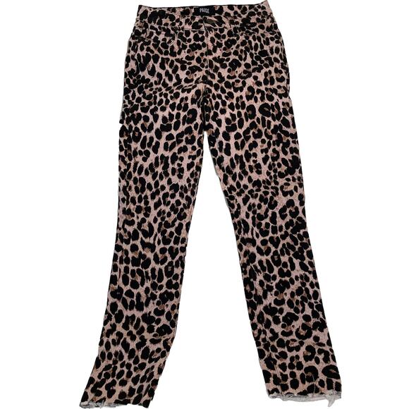 Paige Women’s "Hoxton Ankle” Jeans 25 Animal Print Raw Hem- EUC - Picture 1 of 5
